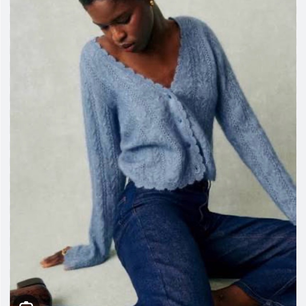 Sezane Soft Blue Cardigan